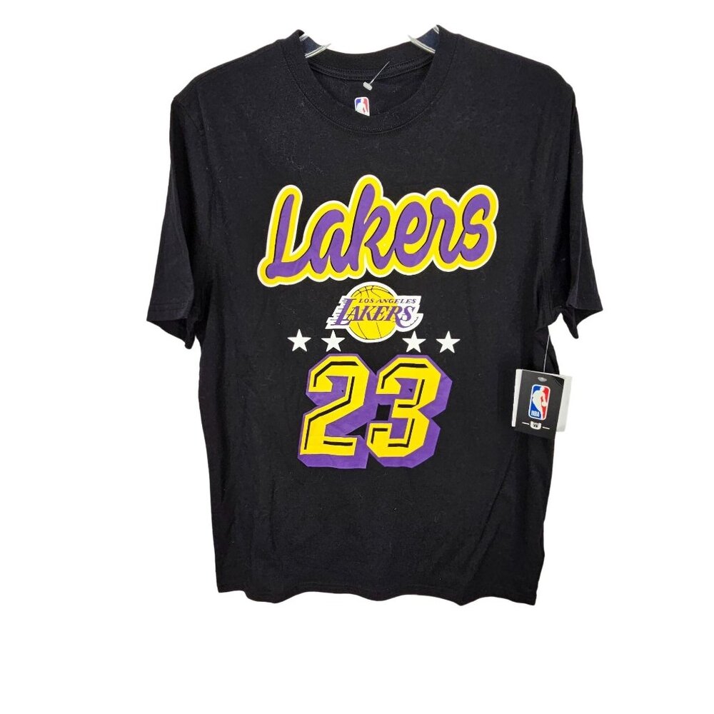 NBA Licensed LeBron James NWT Number 23 Los Angeles Lakers Black Size Large Shor